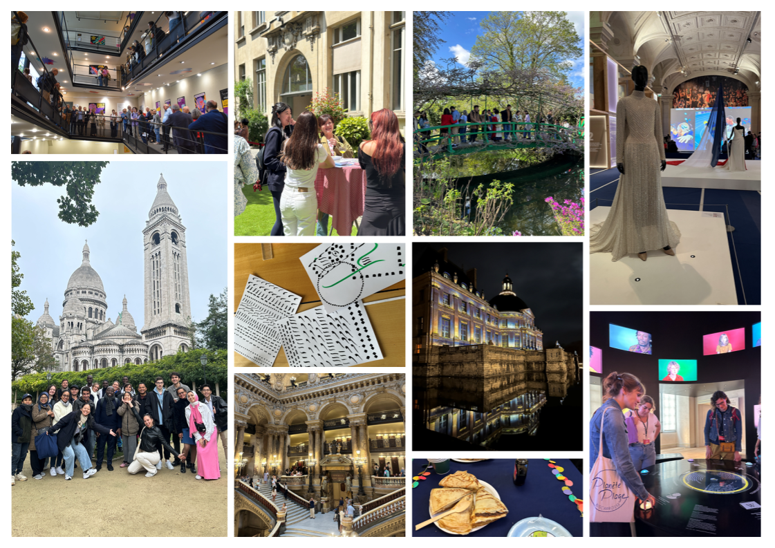 étudiants lors d'un séjour linguistique en français à Paris, cité internationale de la langue française avec étudiants 